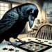 パズルを解いているカラス