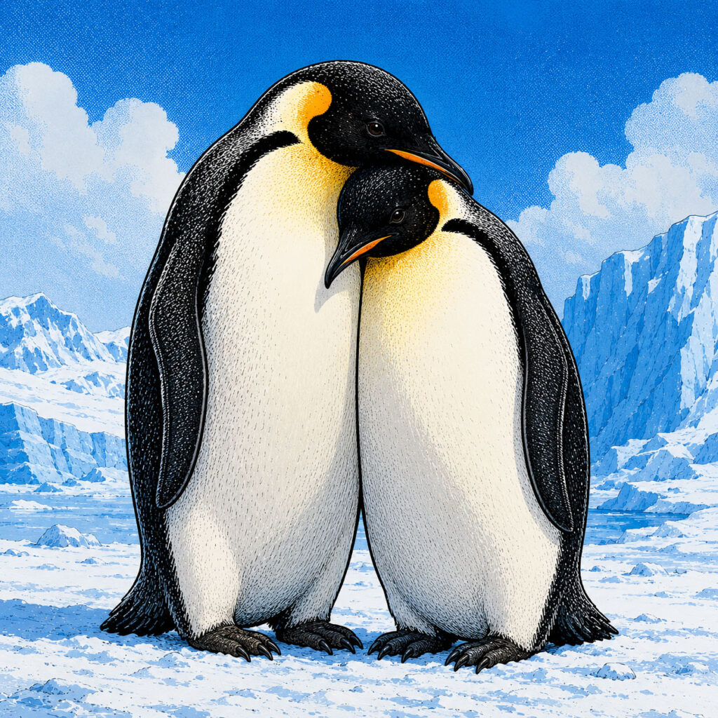 コウテイペンギンの夫婦